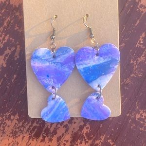 Marbled polymer clay earrings